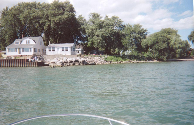 Lake view of the cottage.