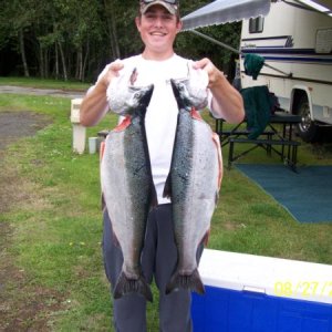 Ilwaco 2008 Dexter after another nice day of Salmon killing