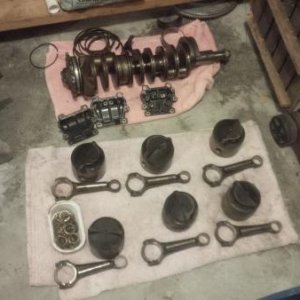 old 1986 Johnson 150 engine taken apart