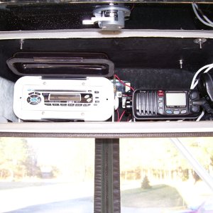 Electronics box w/jenson fm/cd & Icom vhf, fuse panel