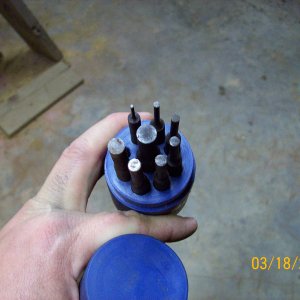 Set of drift pin punches.