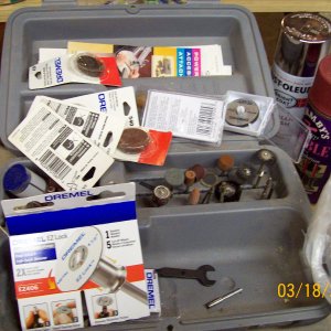 Assorted Dremel attachments. Can't have too many.