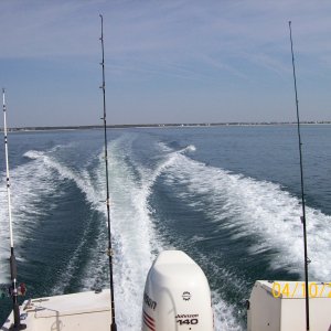 Running out of Lockwood's Folly Inlet, NC on a flat calm day.