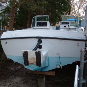 Now this is why I love this boat! Full transom, but an outboard! Best of both worlds!