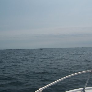 Boats were starting to gather around the West Wall of Point Judith.