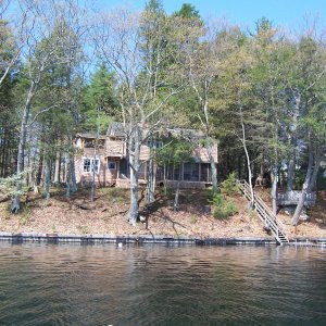 This summer cottage is on it's own island. There are five islands on this lake.