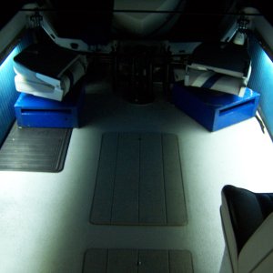 LED lights mounted under the gunwale