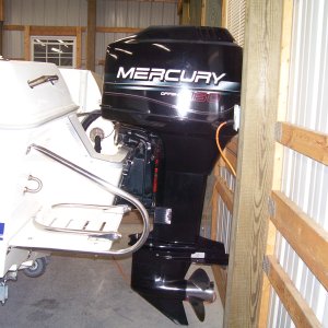 Original 150 Mercury Offshore with less than 200 hours. Skeg still has original paint on it!..... 