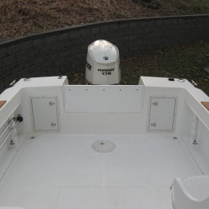 Cockpit view with unfinished teak