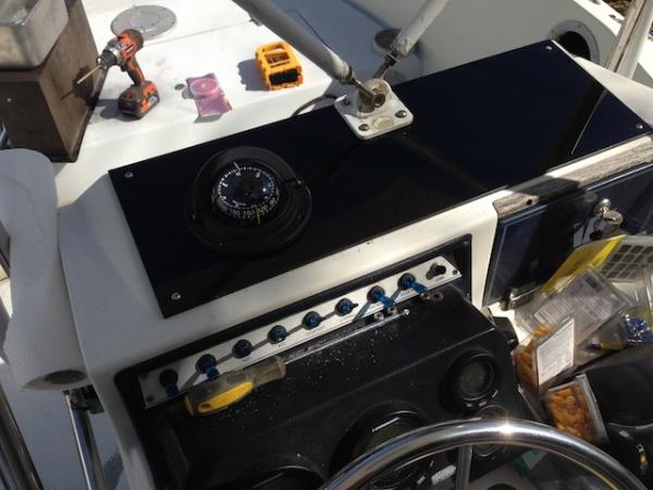 Console work. Covered top with plexiglass to hide many holes.