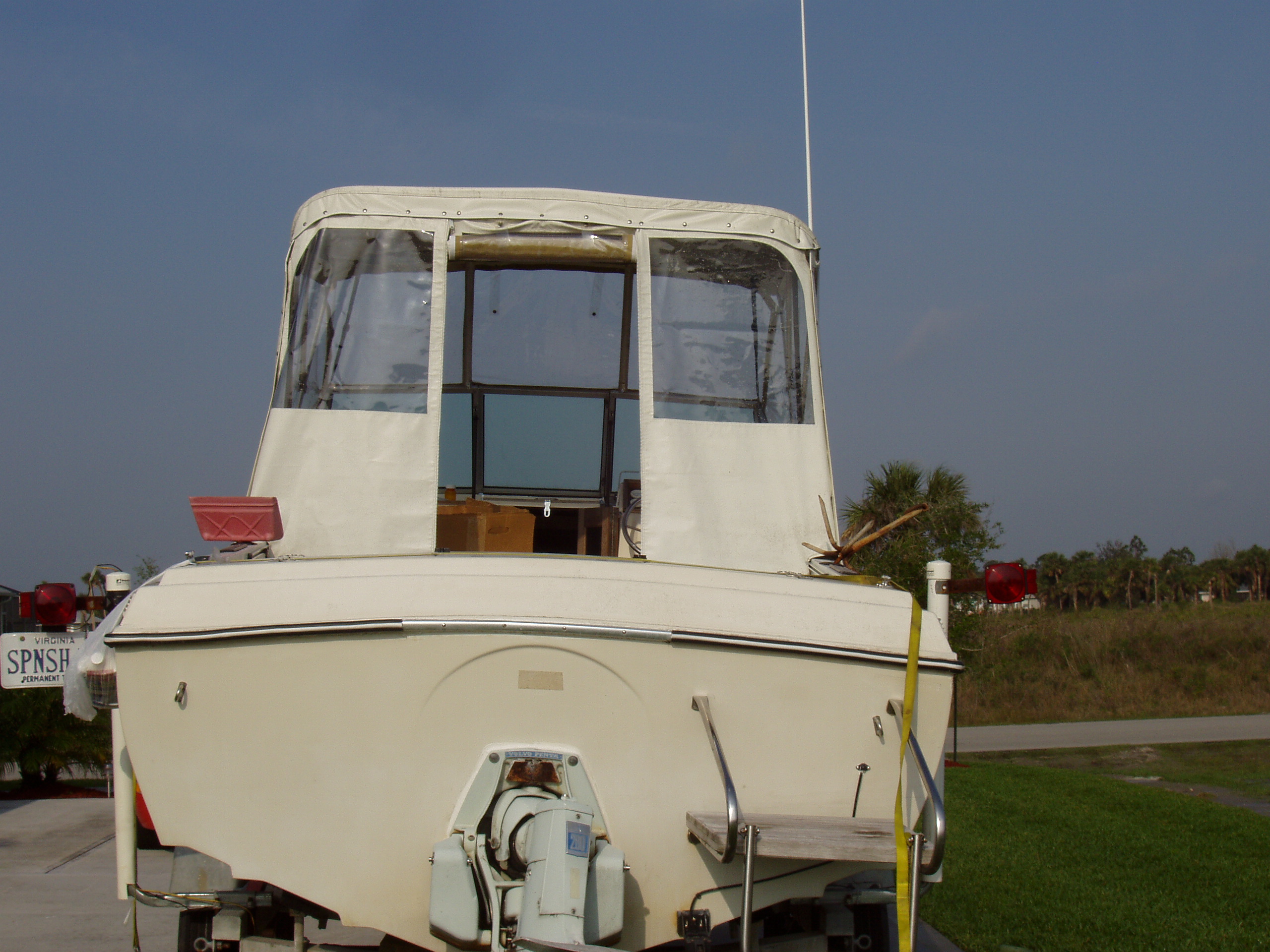 I might give up some deck space, but this is the end that outboard powered boats get to see most of !!!