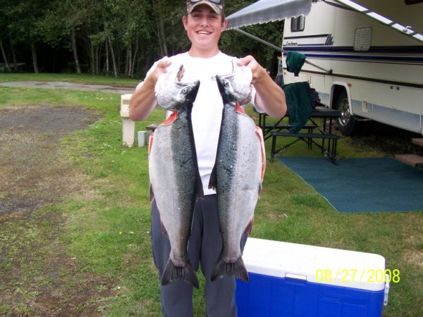 Ilwaco 2008 Dexter after another nice day of Salmon killing