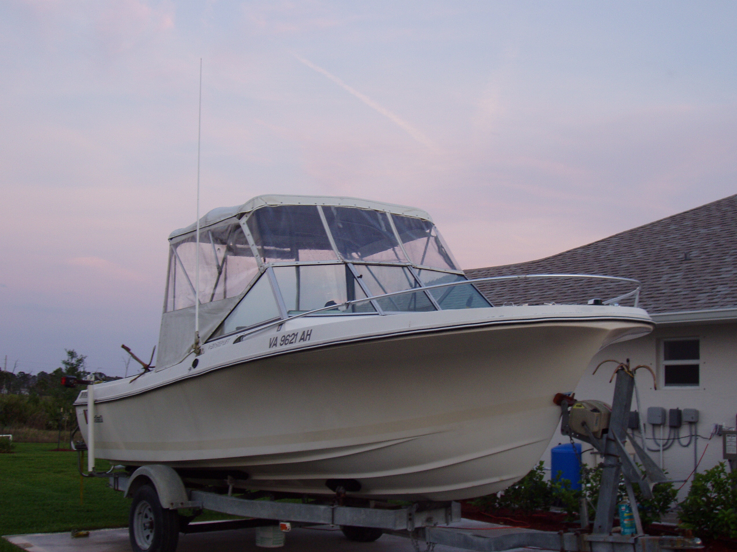 My 1983 Cuddy Cabin, safe and sound after a long trip to Florida