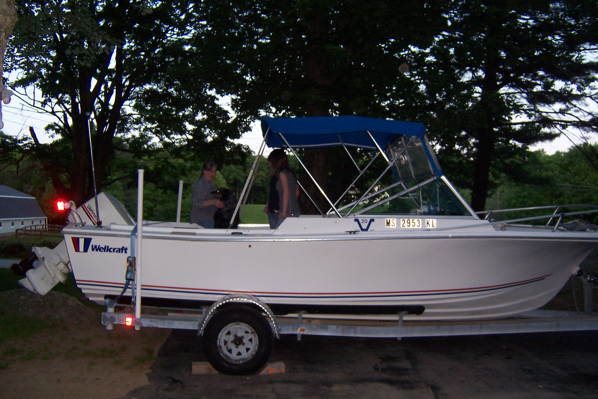 The family seems to be right at home in the new boat.